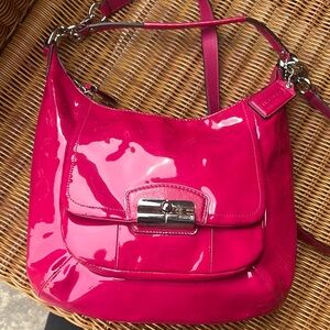 Coach Pink Patent Leather Shoulder Bag